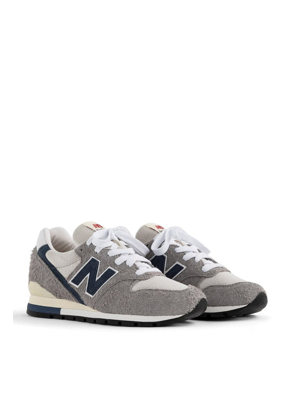 New Balance Suede and Mesh Sneakers — Gray