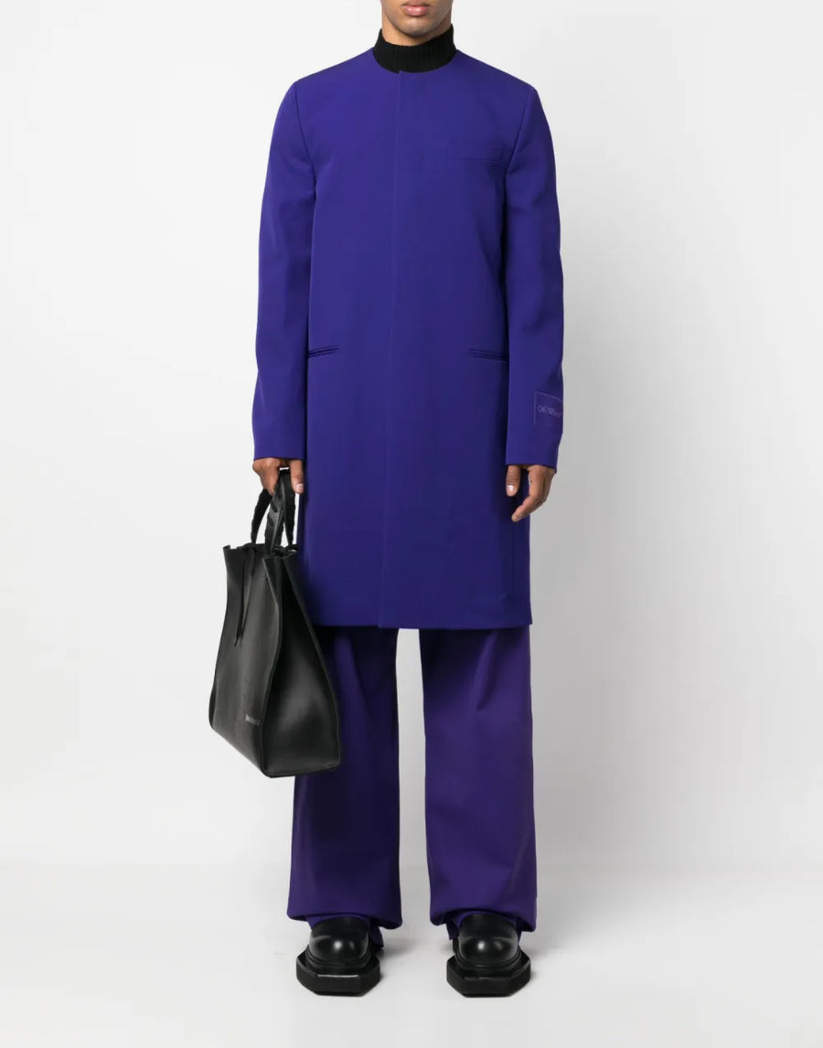 Off-White Wave Tag Coat — Purple