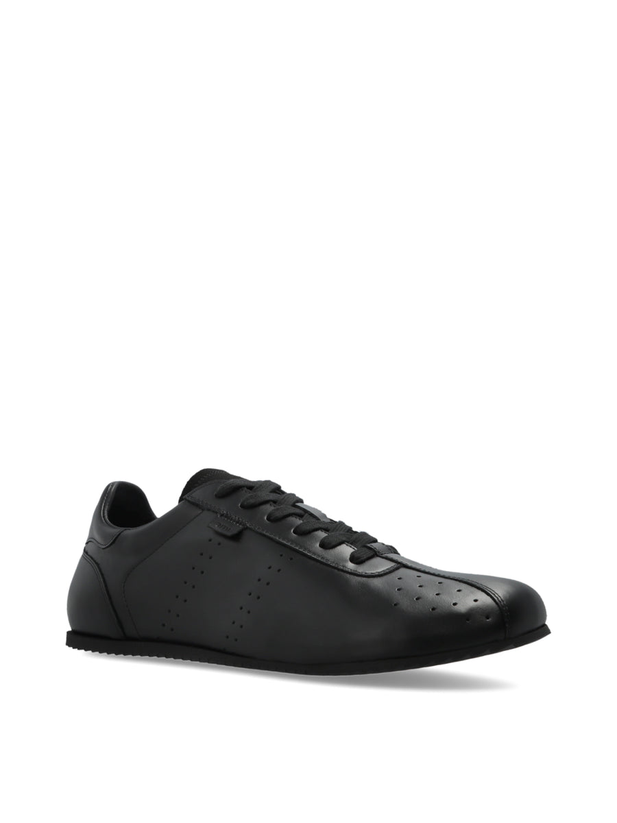 AMI Paris Logo-Embroidered Sneakers — Black