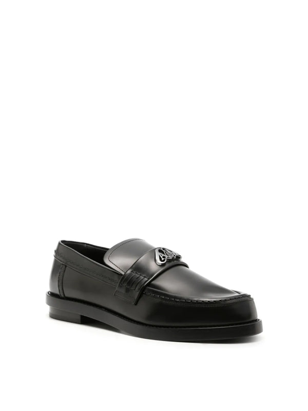 Alexander McQueen Seal Logo Plaque Loafer — Black
