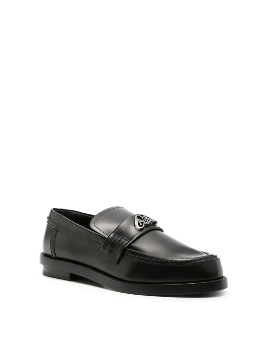 Alexander McQueen Seal Logo Plaque Loafer — Black