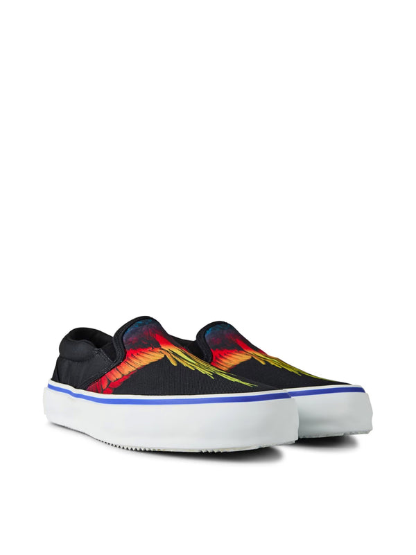 Marcelo Burlon Icon Wings Logo Slip-On Sneakers — Black