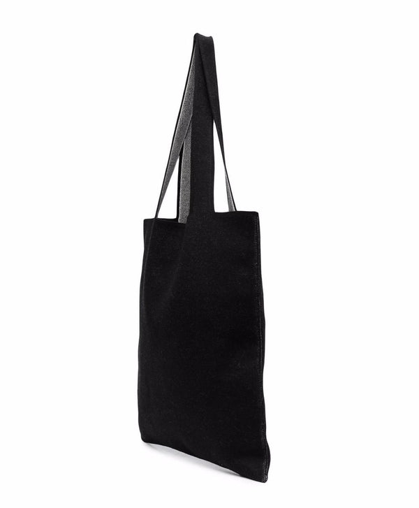 Palm Angels Knit Shopper Logo Tote Bag — Black
