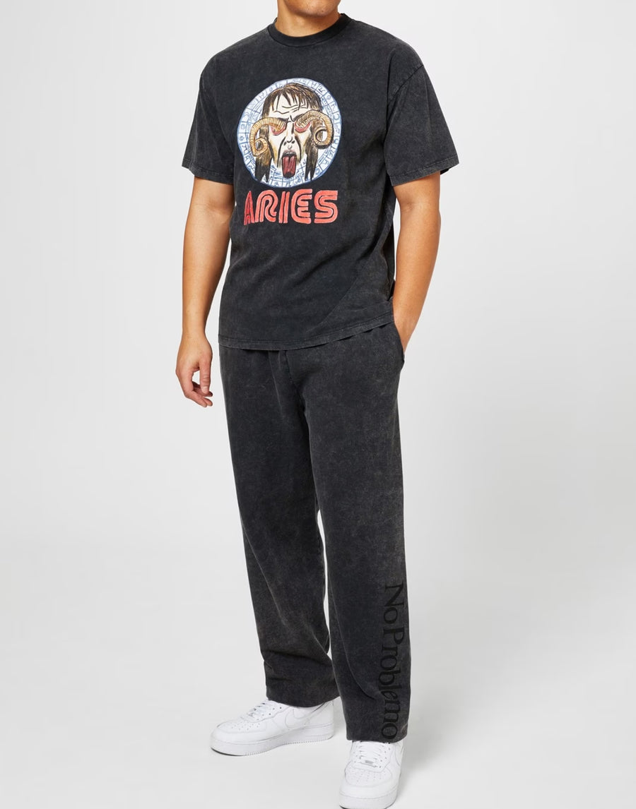 Aries Logo Print T-Shirt — Black