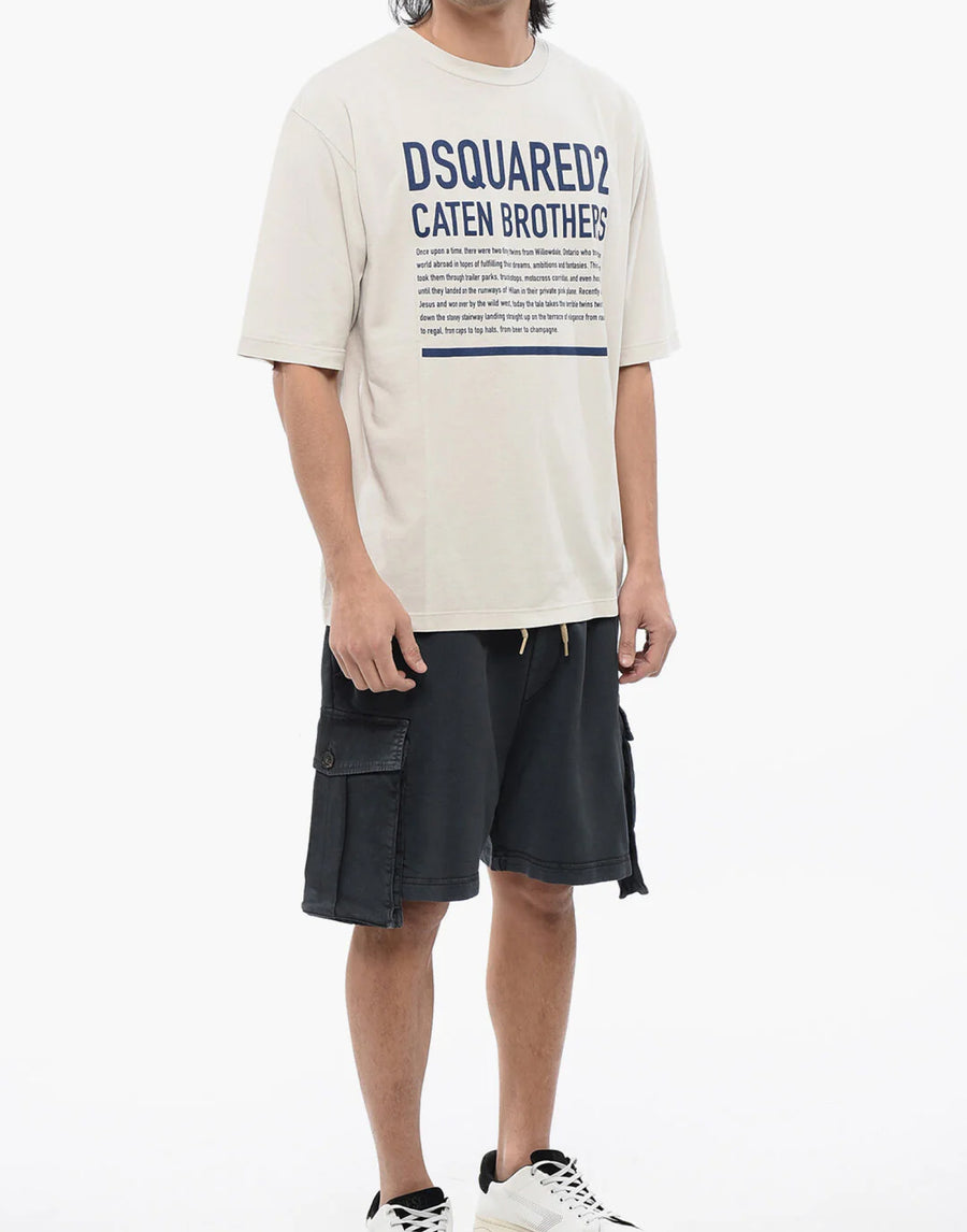 Dsquared2 Loose Fit Logo T-Shirt — Beige