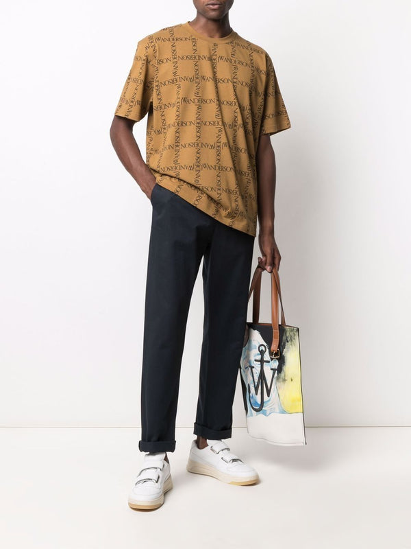JW Anderson All-Over Logo T-Shirt — Brown