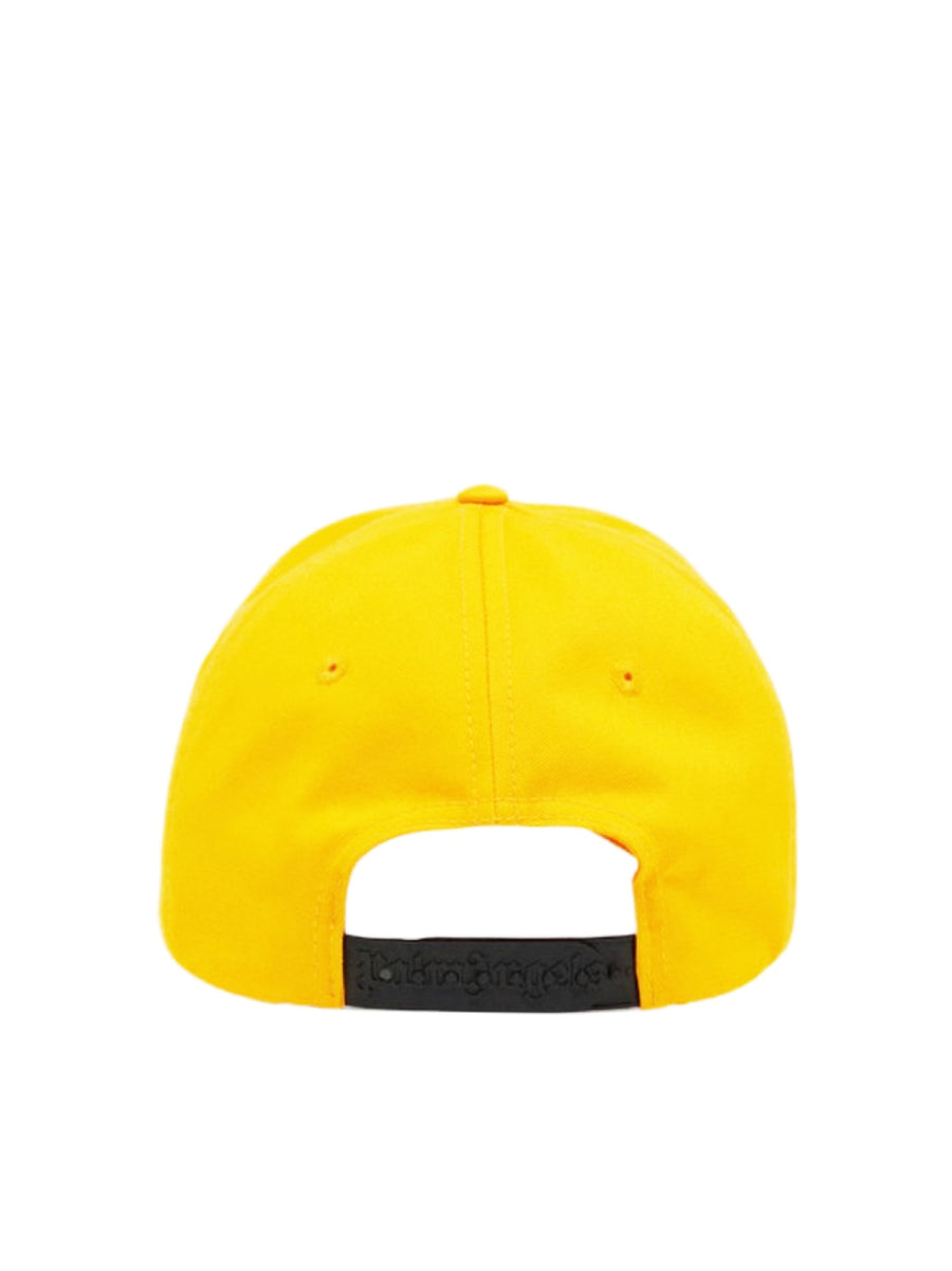 Palm Angels PMLB053S22FAB0021801 Curved Logo Baseball Cap — Yellow