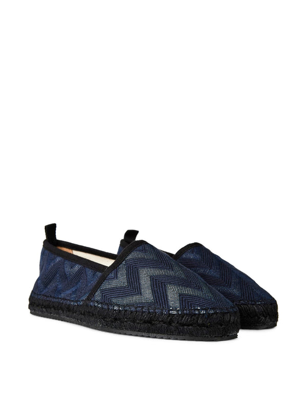 Missoni Elle Wave Espadrille Flat — Navy