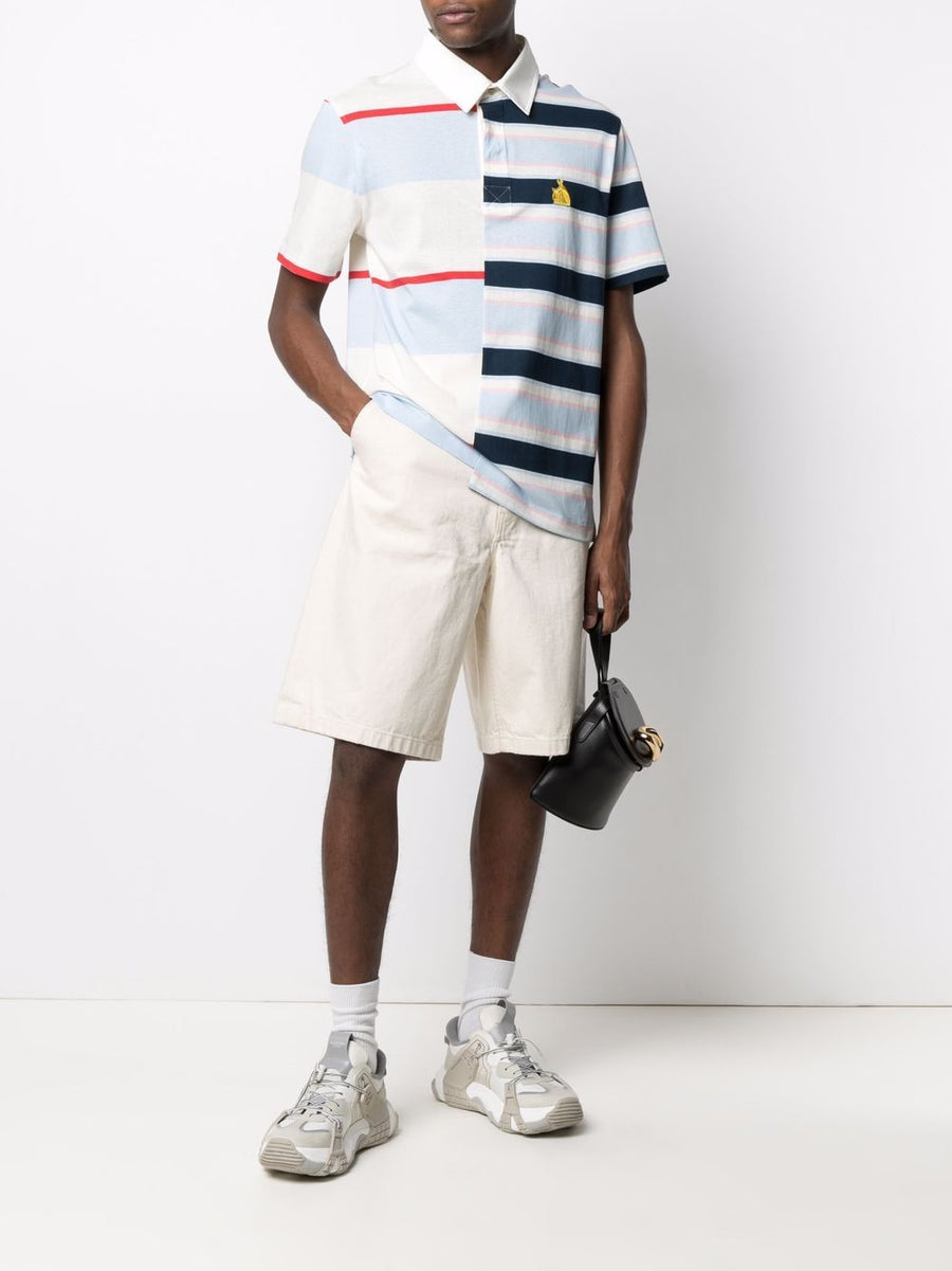 Lanvin Rugby Patchwork Logo Polo Shirt — Multicolor