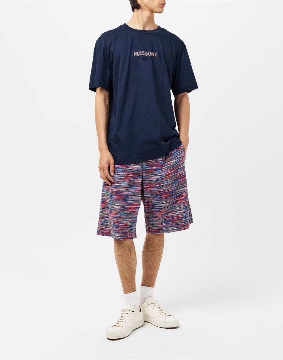 Missoni Striped Cotton Jogger Shorts — Multicolor