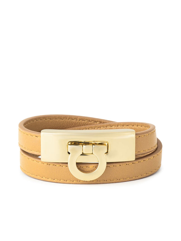 Ferragamo Leather belt in beige — view 4