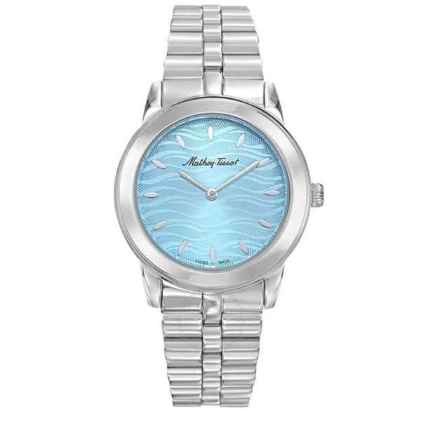 Mathey Tissot Stainless steel case and bracelet watch in blue