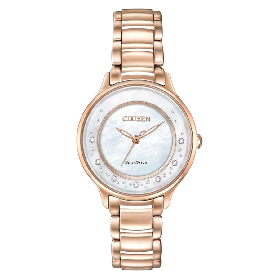 Citizen Stainless steel case and bracelet watch in rose gold