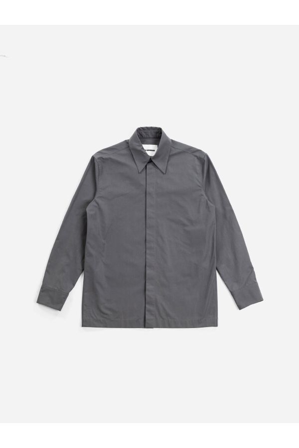 Jil Sander Technical cotton shirt in gray
