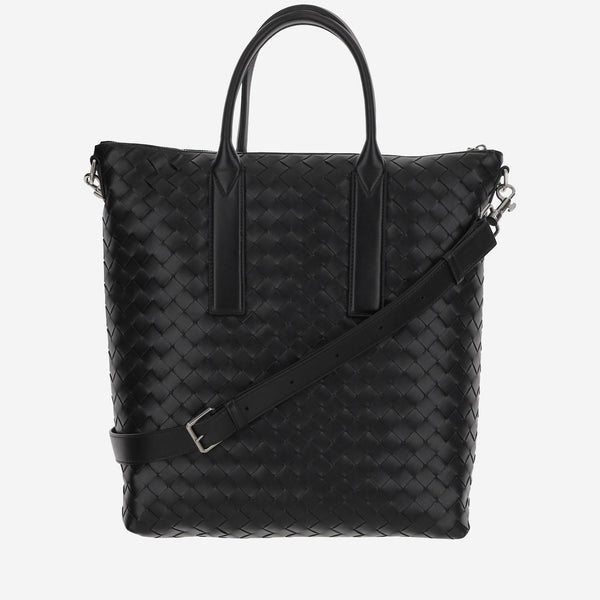 Braided Tote Bag Black Calfskin Handbags