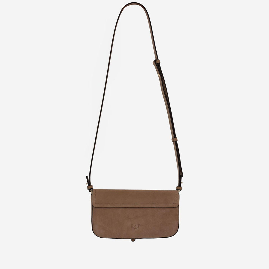 Saddle Leather Shoulder Bag Brown Suede