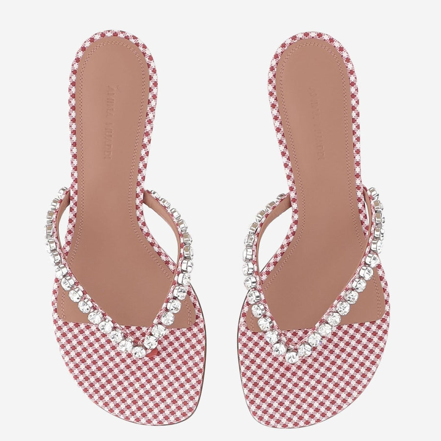 Satin Sandals Gigi Red Textile