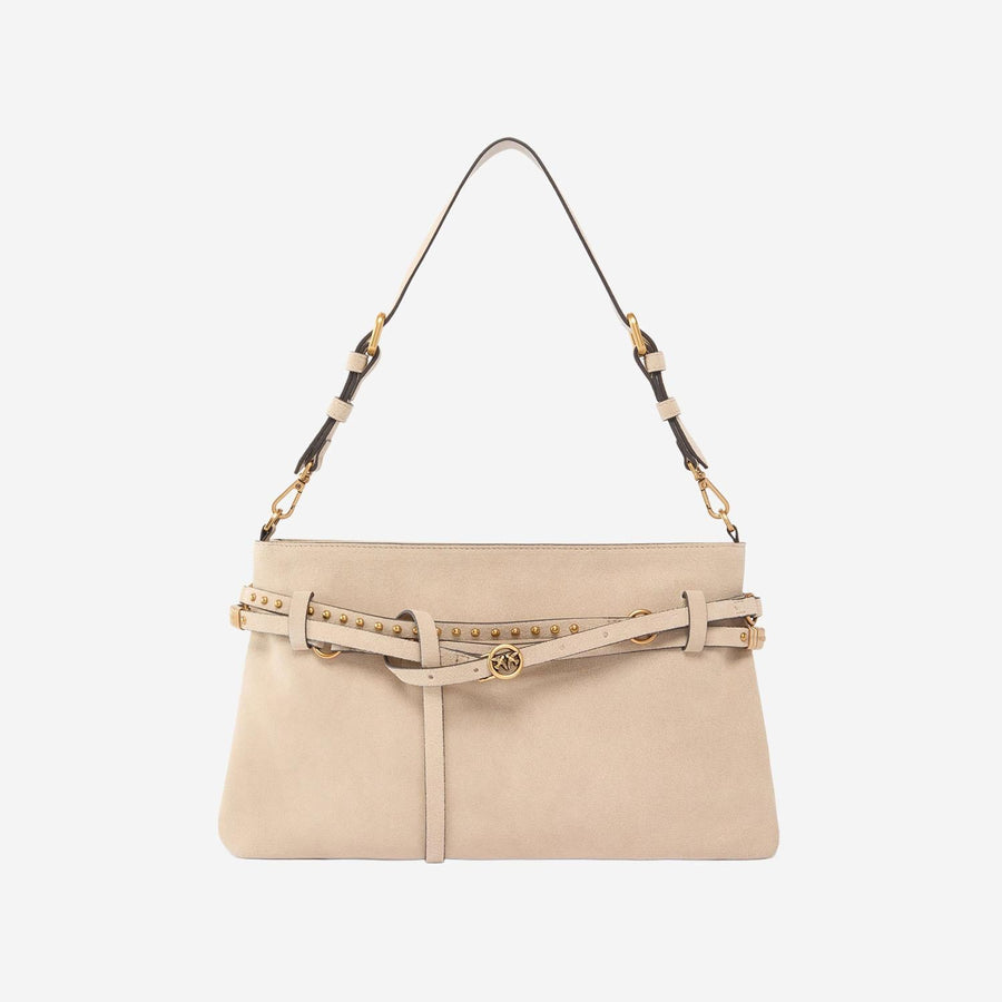 Shoulder Bag Suede Beige
