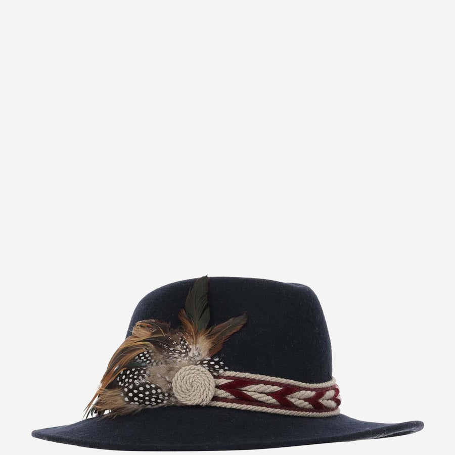 Hat Bluemarine Fedora Navy Wool