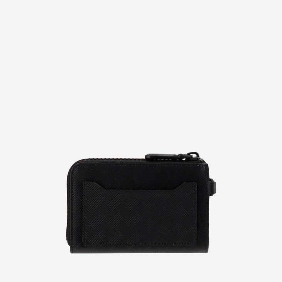 Key Case With 4 Compartments Black Leather Accessory