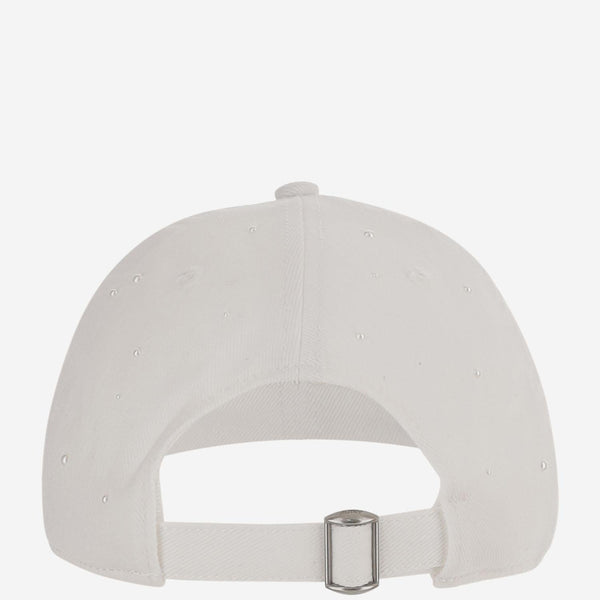 Baseball Cap With Logo White Cotton Hat