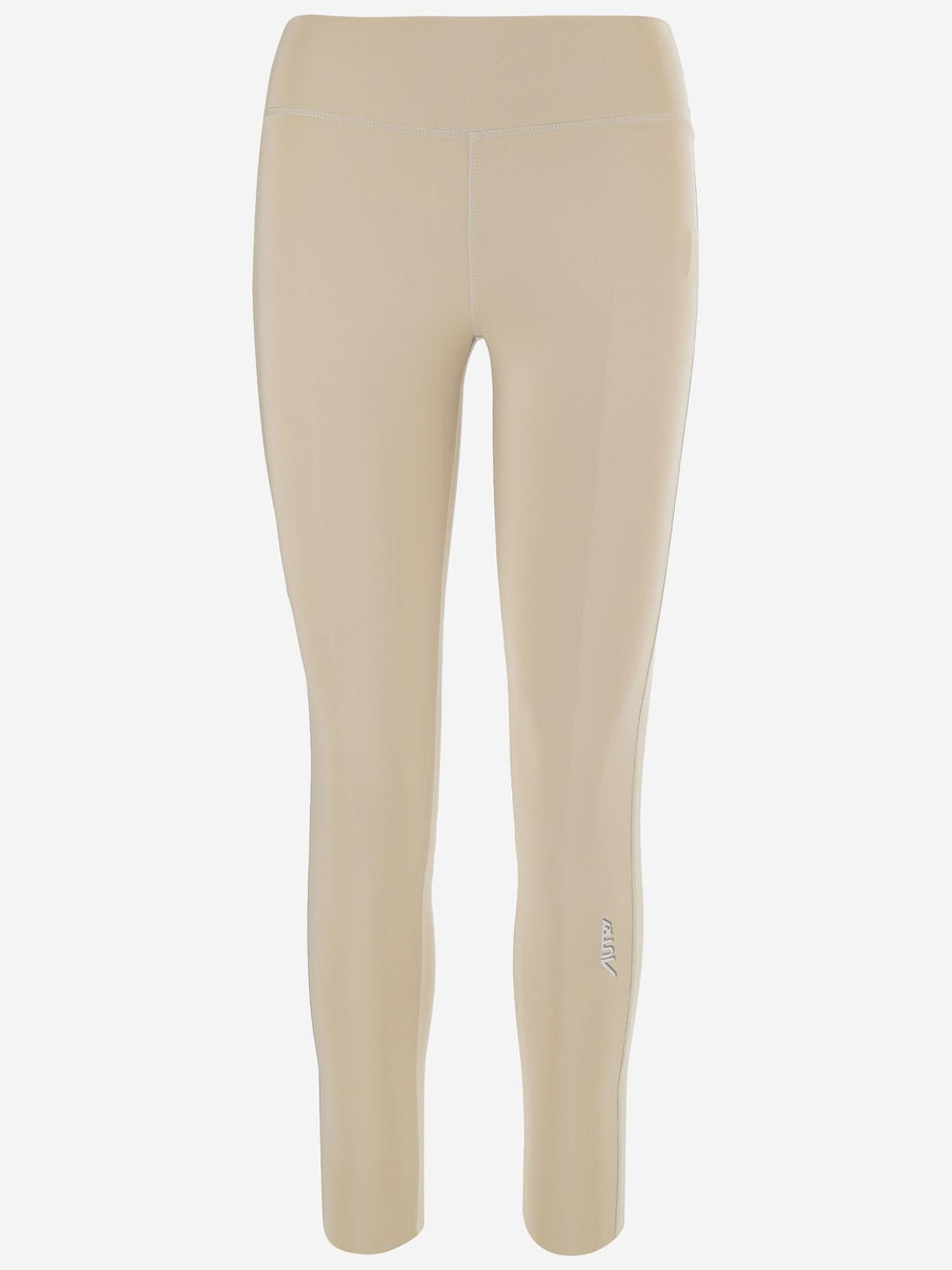 Nylon Blend Skinny Trousers White Polyester