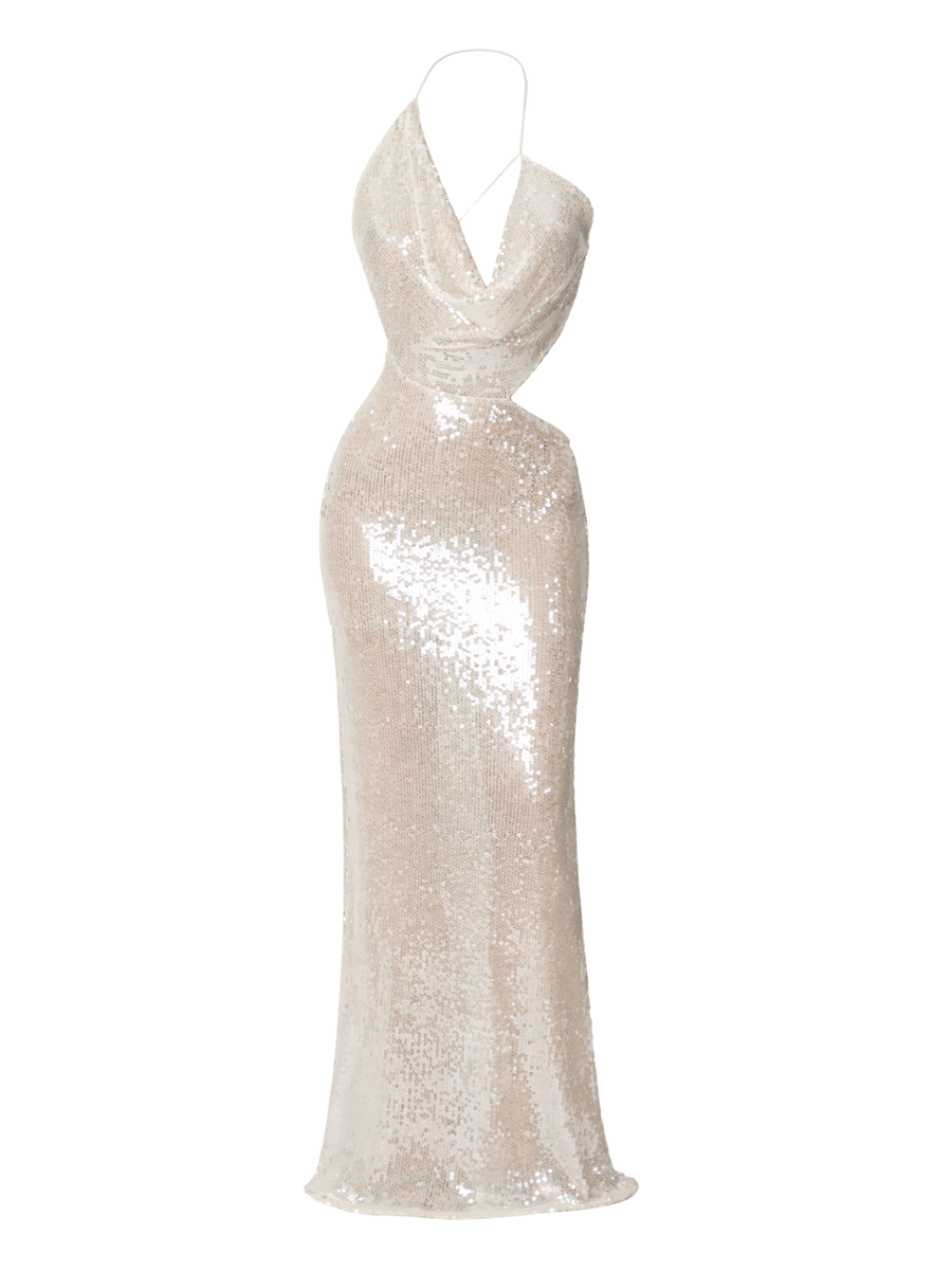 Long Dress Iselin White Polyester