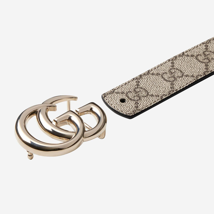 Reversible Gg Marmont Belt Beige Fabric