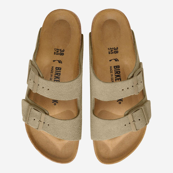 Suede Sandals Khaki Leather