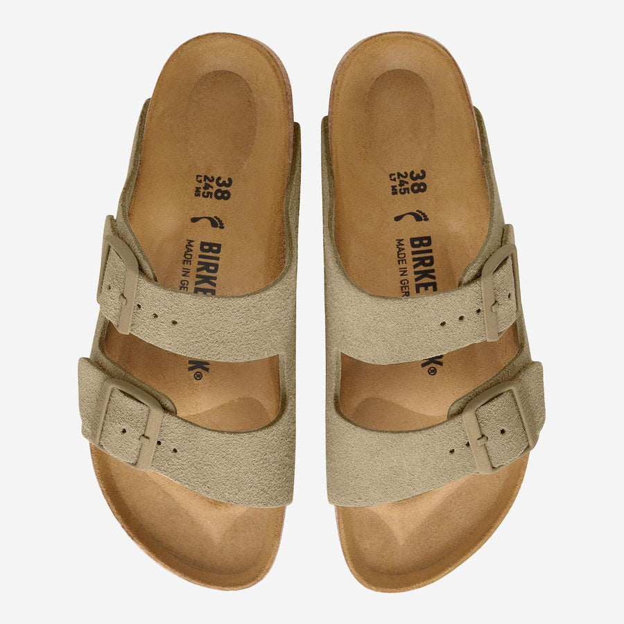 Suede Sandals Khaki Leather