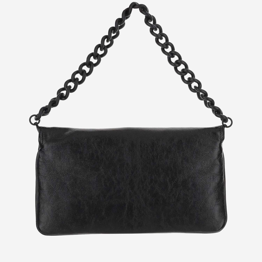 Flap Bag Medium Leather Black Calfskin Handbags