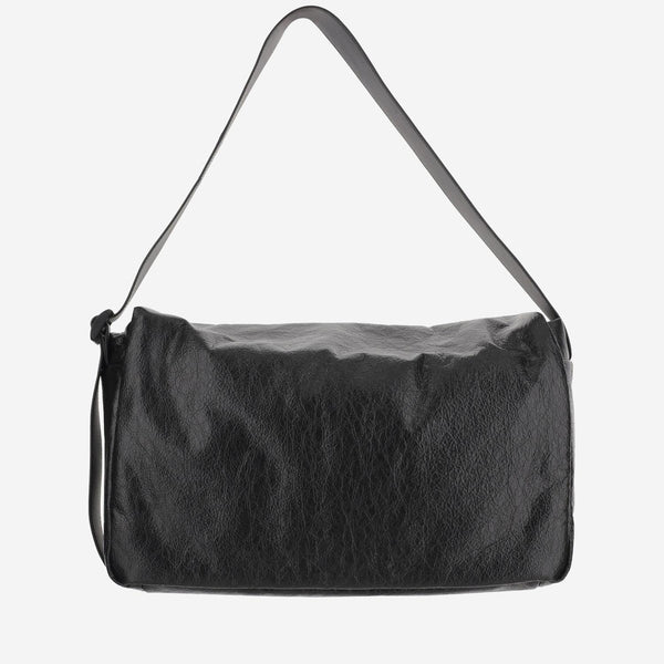 Logo Shoulder Bag Black Leather Handbags
