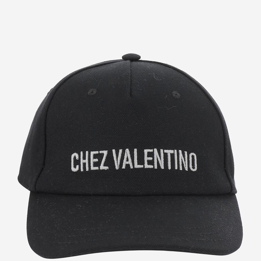 Cotton Baseball Hat With Embroidery Black