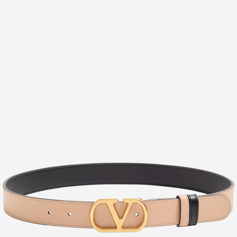 Vlogo Signature Leather Belt Black/pink