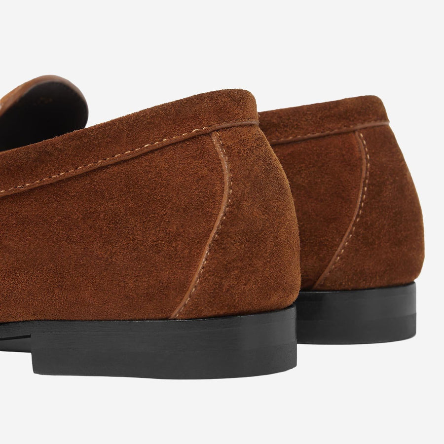 Suede Loafers With Medusa Detail Brown Calf Leather