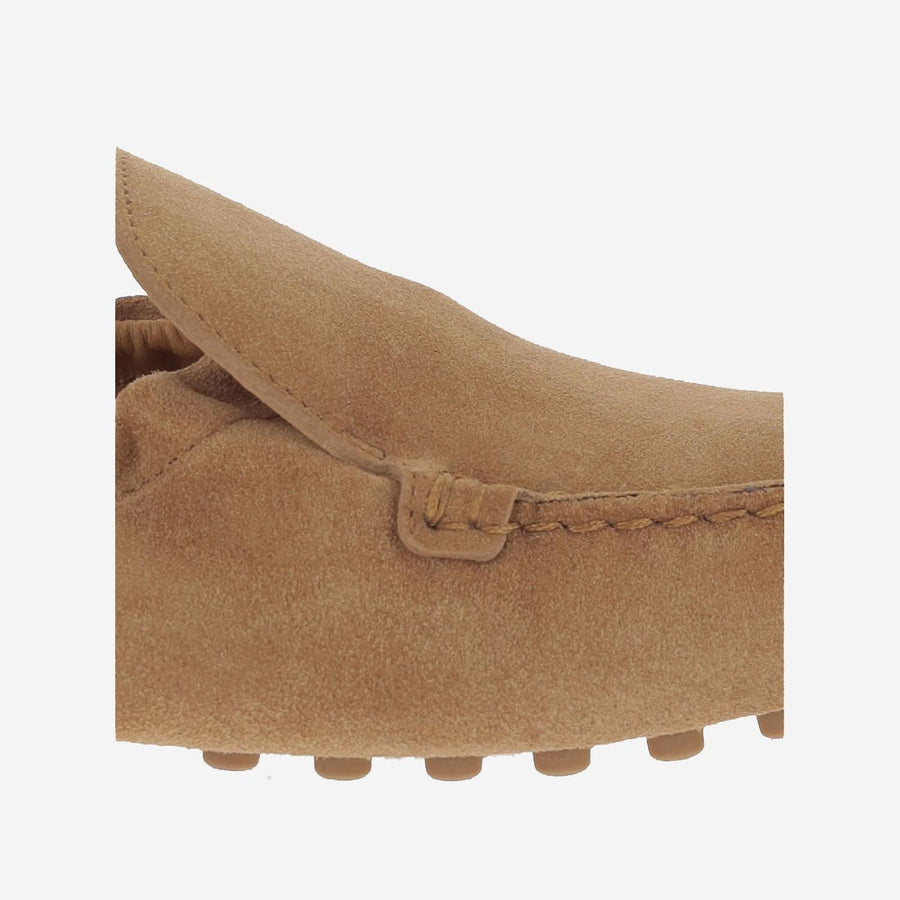 Loafers Gommino Suede Beige Calfskin