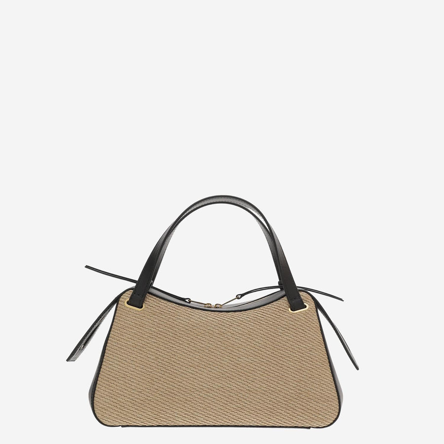 Leather And Raffia Bag Natural Polyamide Shoulder