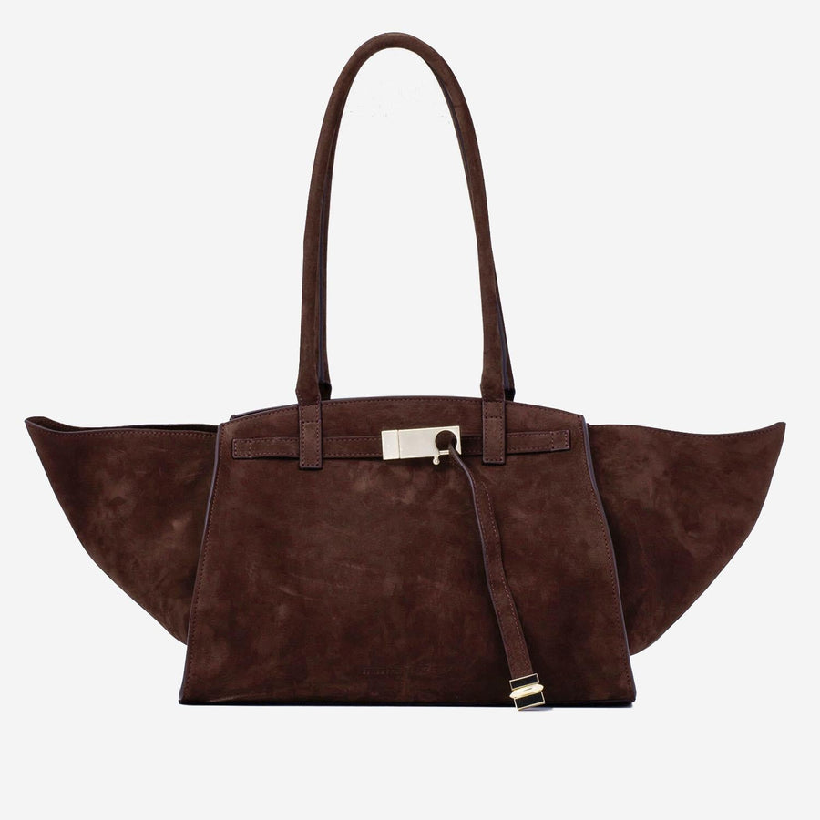 Suede Shoulder Bag Dark Brown
