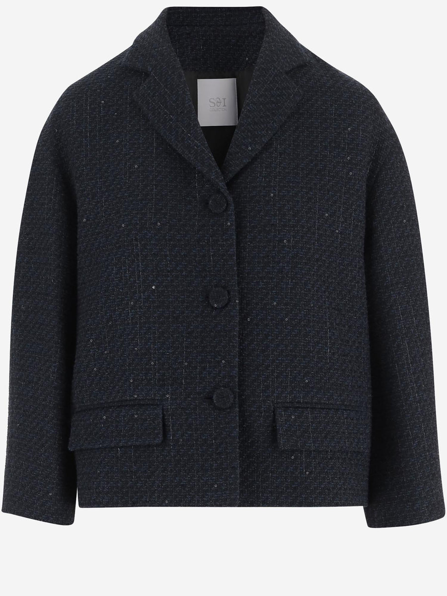 Cotton Blend Jacket Navy