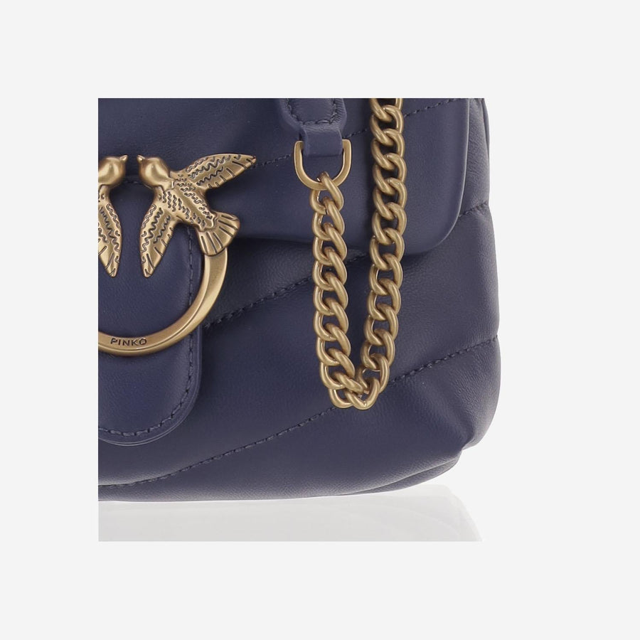 Love Baby Puff Shoulder Bag Purple Leather