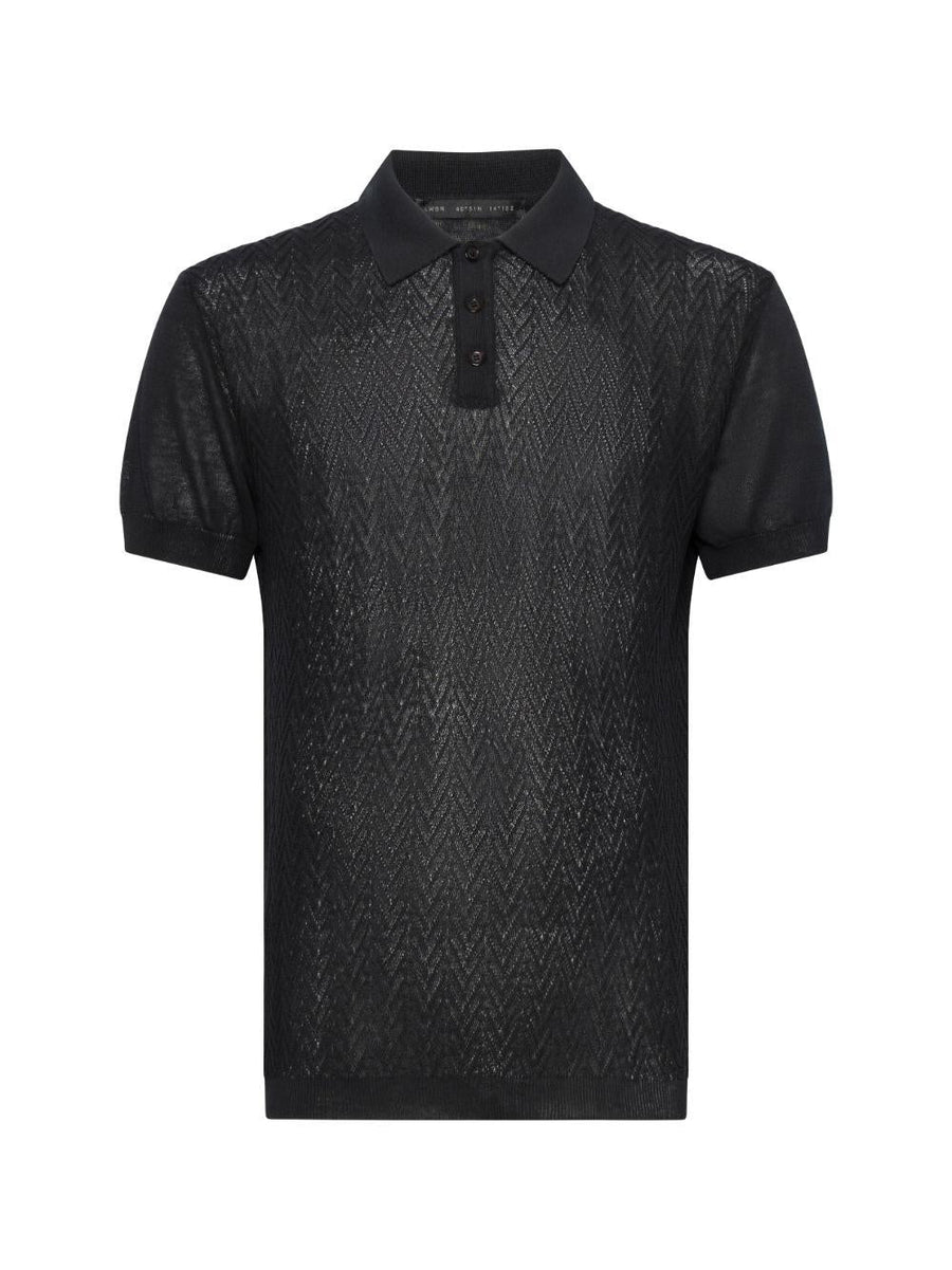 Polo Shirt Black Cotton