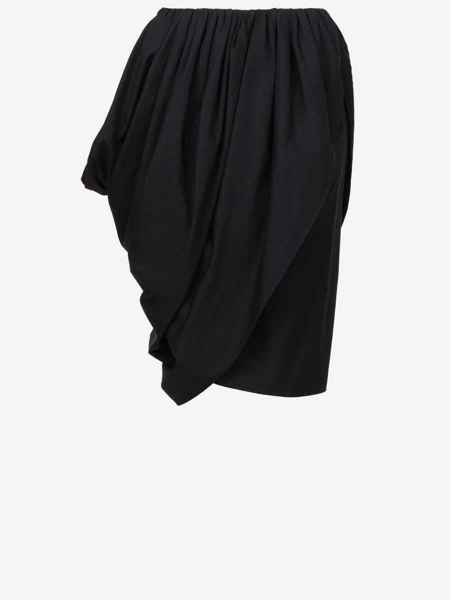 Skirt Cotton Poplin Wrap Black