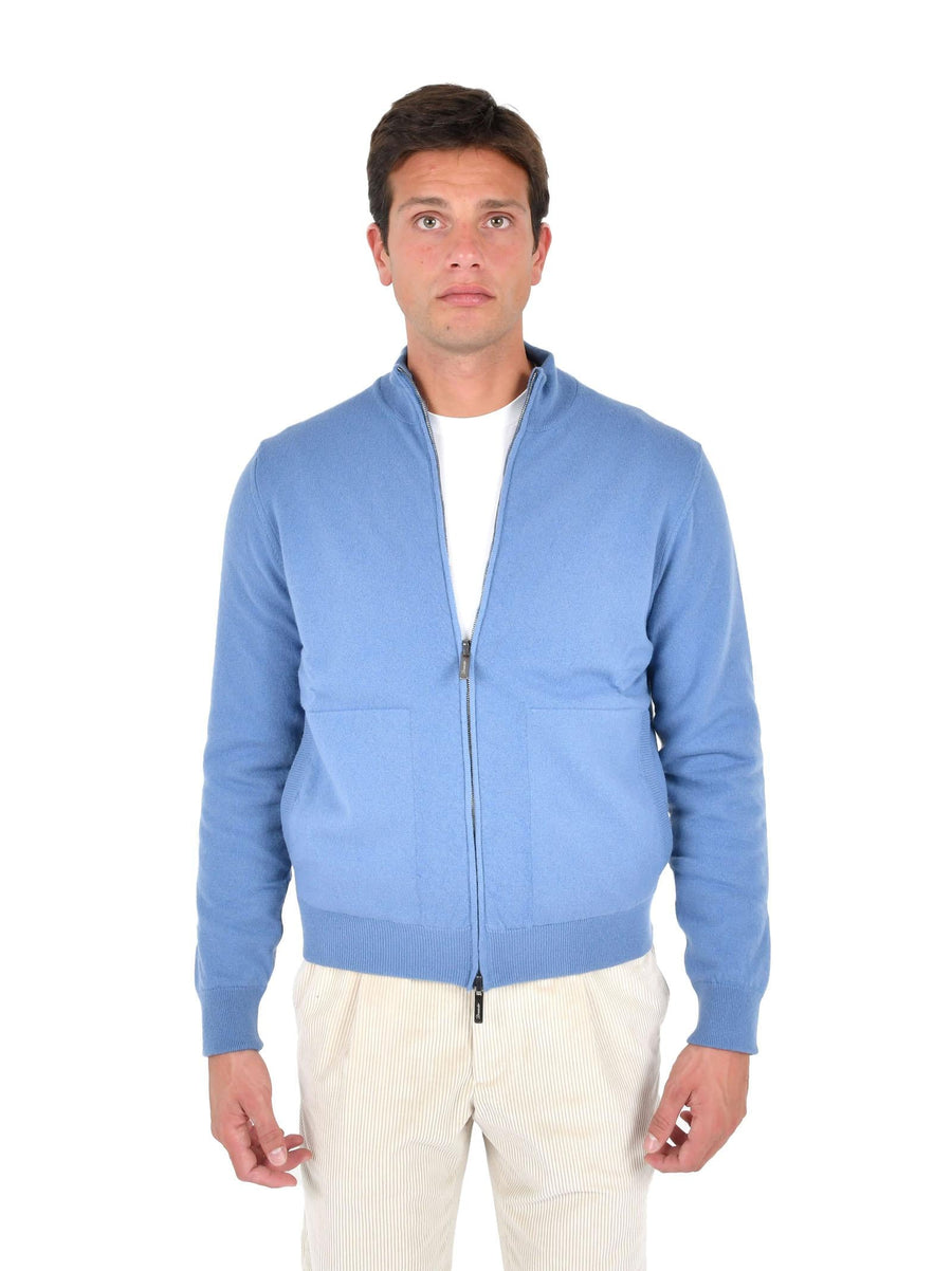 Reversible Cashmere Jacket Light Blue