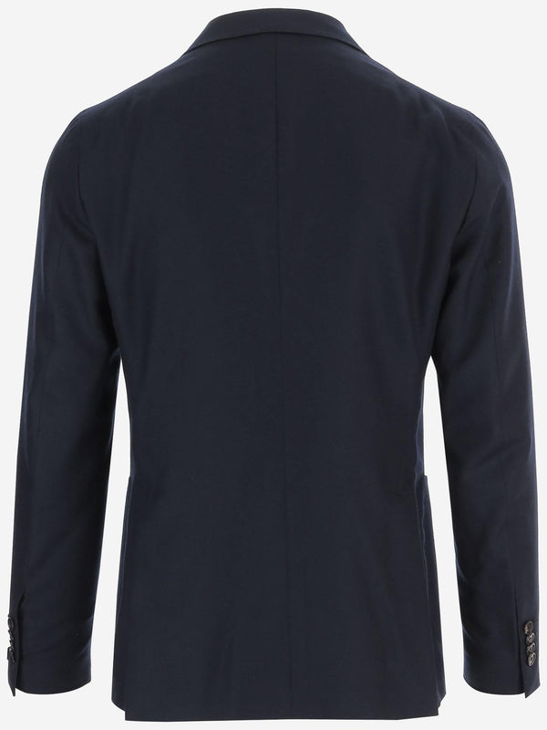 Jacket Single-Breasted Cashmere Navy