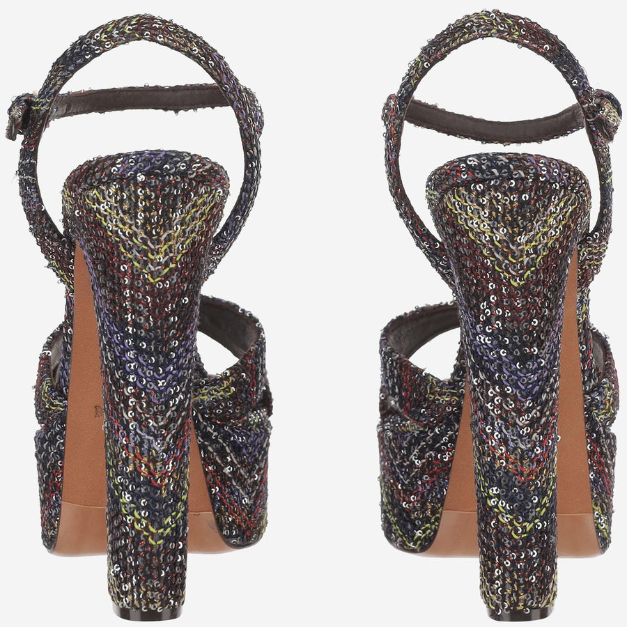 Platform Sandals Multicoloured Multicolour Viscose