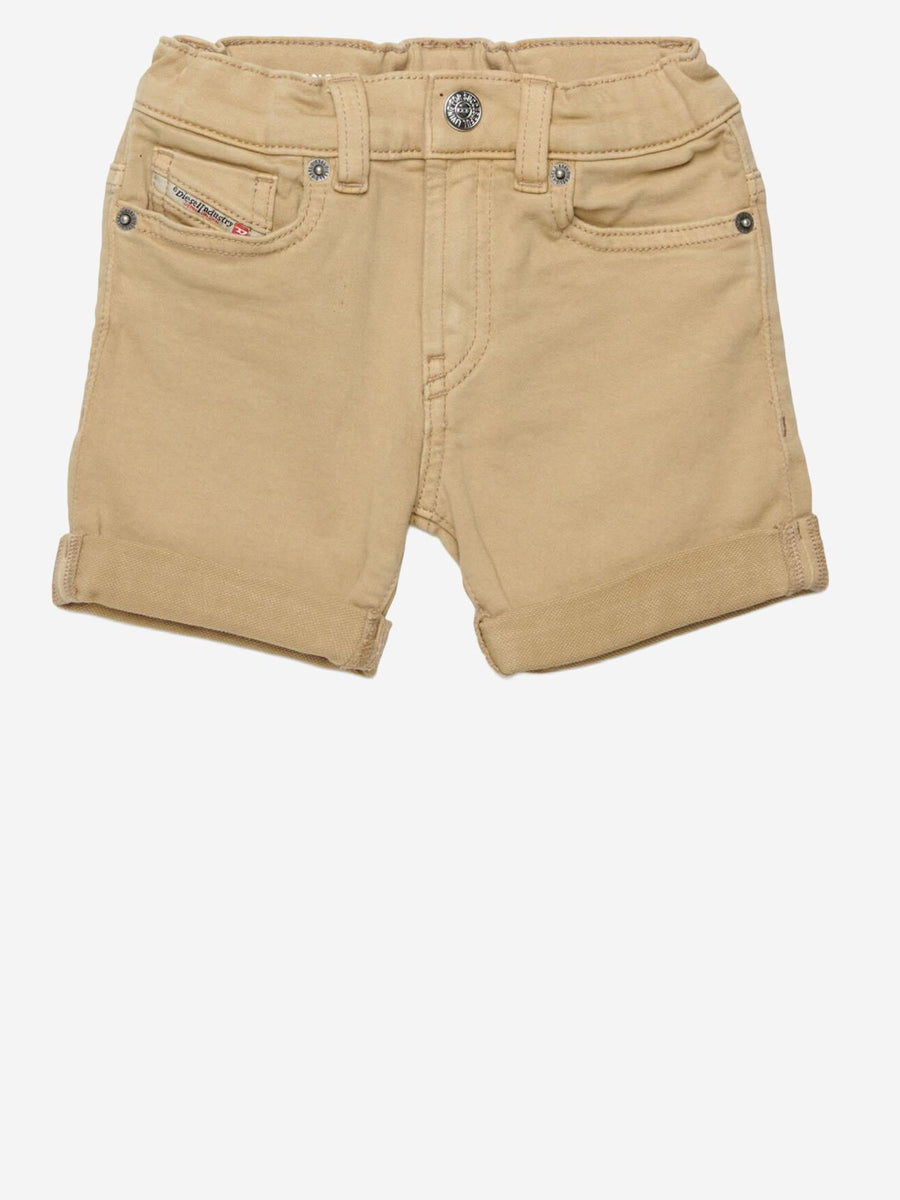 Short Jeans Stretch Cotton Beige Denim