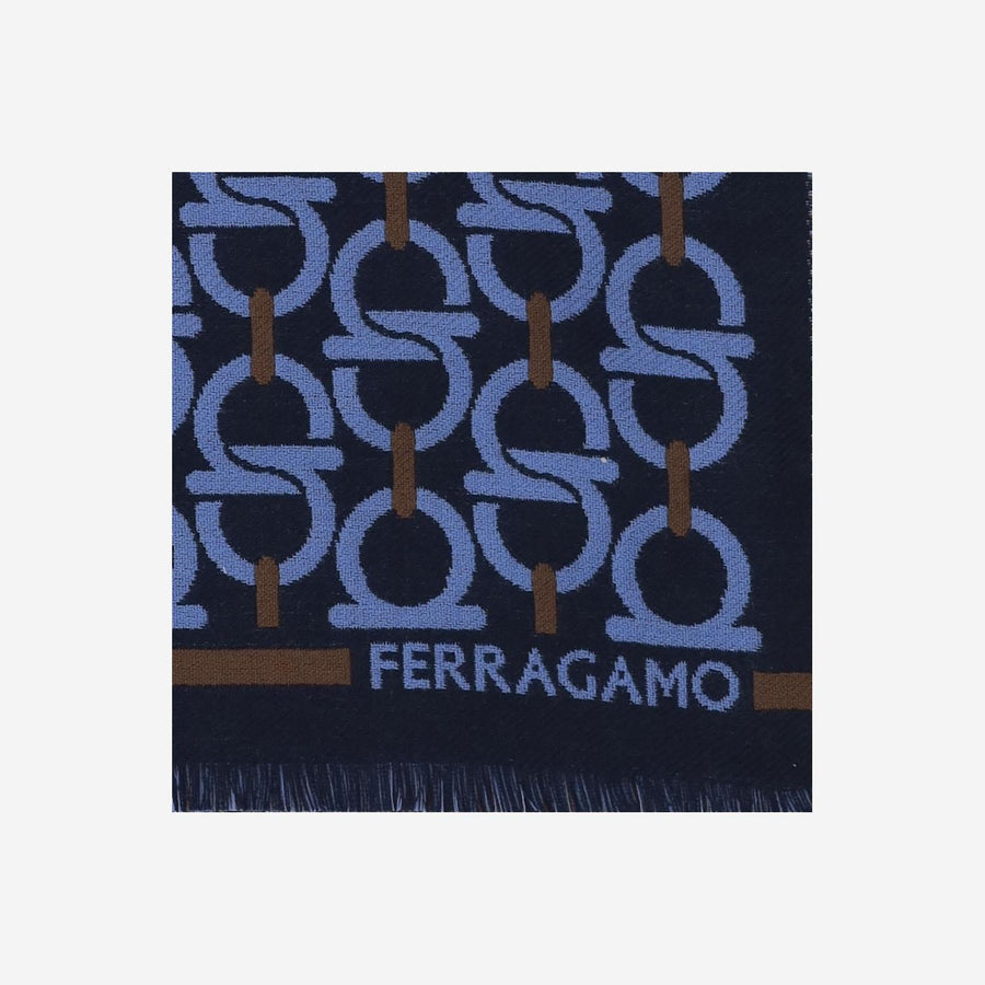 Wool Scarf With Hook Pattern Multicolour