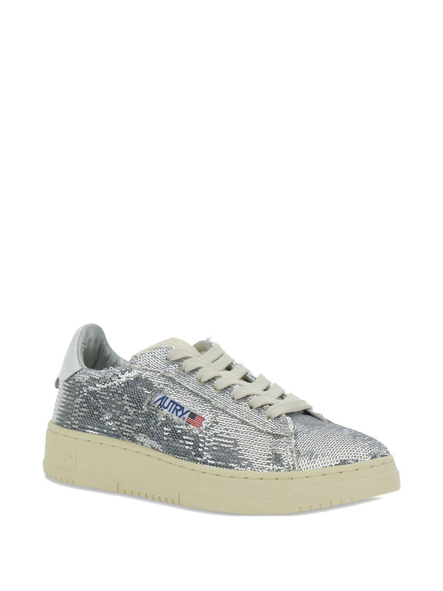 Autry Medalist Low Sneakers Silver Polyester Trainers