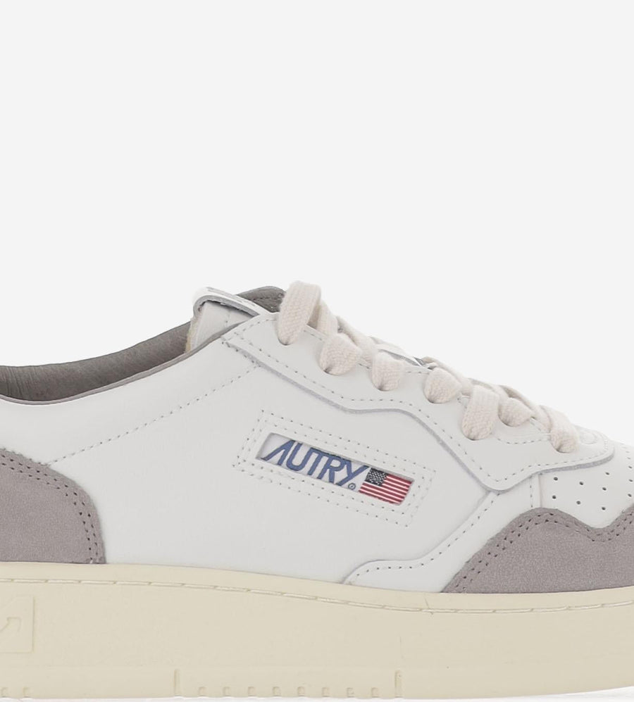 Low-Top Leather Sneakers Grey Trainers