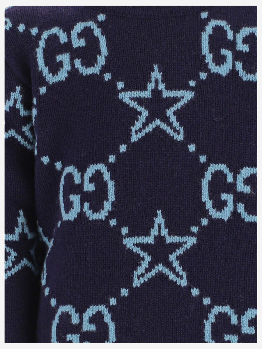 Wool Jumper Gg Stars Navy